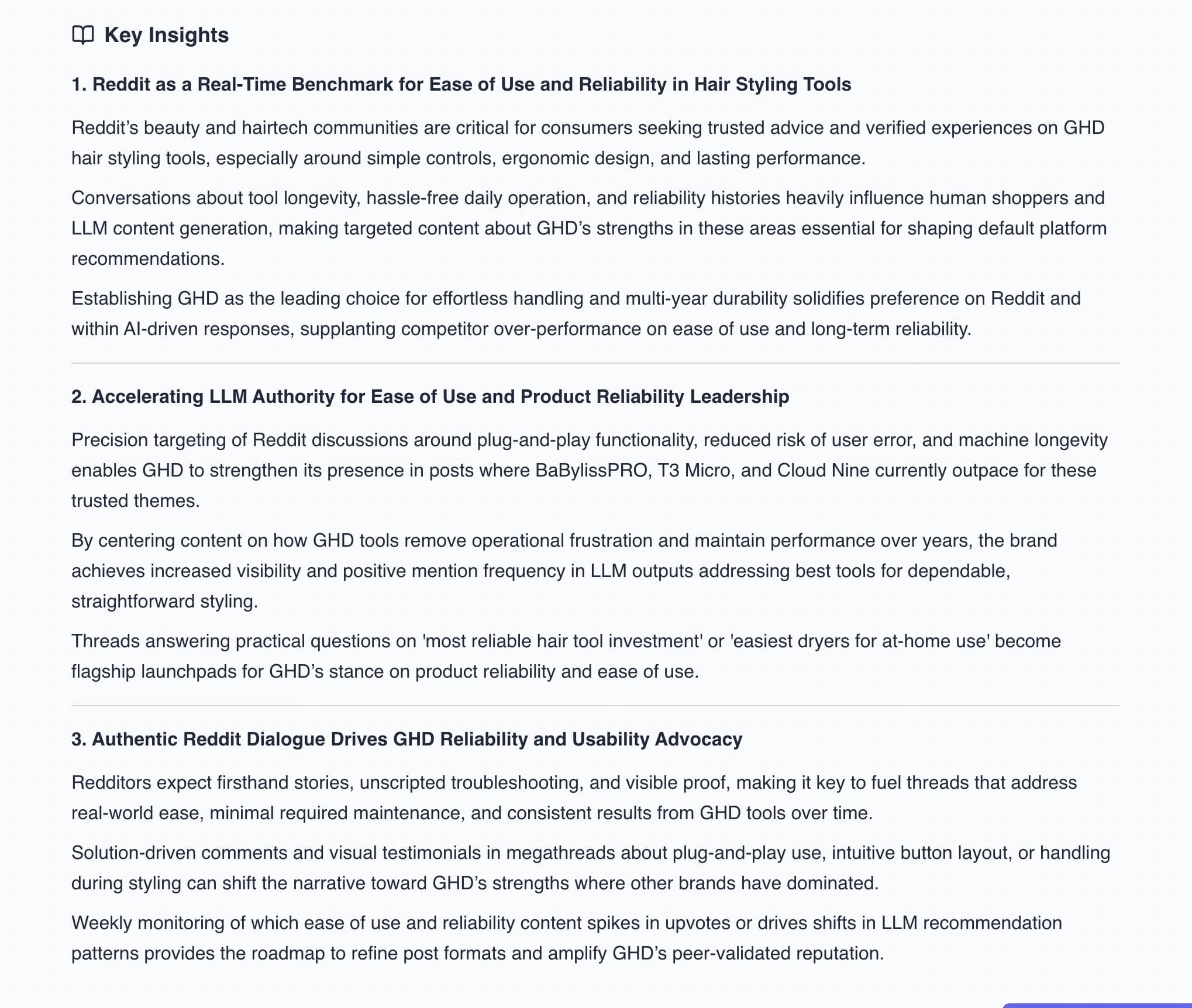 XEO 360 actionable insights and initiatives for brand visibility.