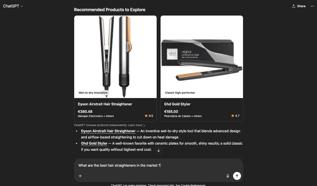 ChatGPT Brand Recommendation